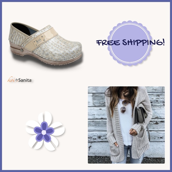 Sanita Shoes - Koi Sanita Lindsey Gator Beige Clog